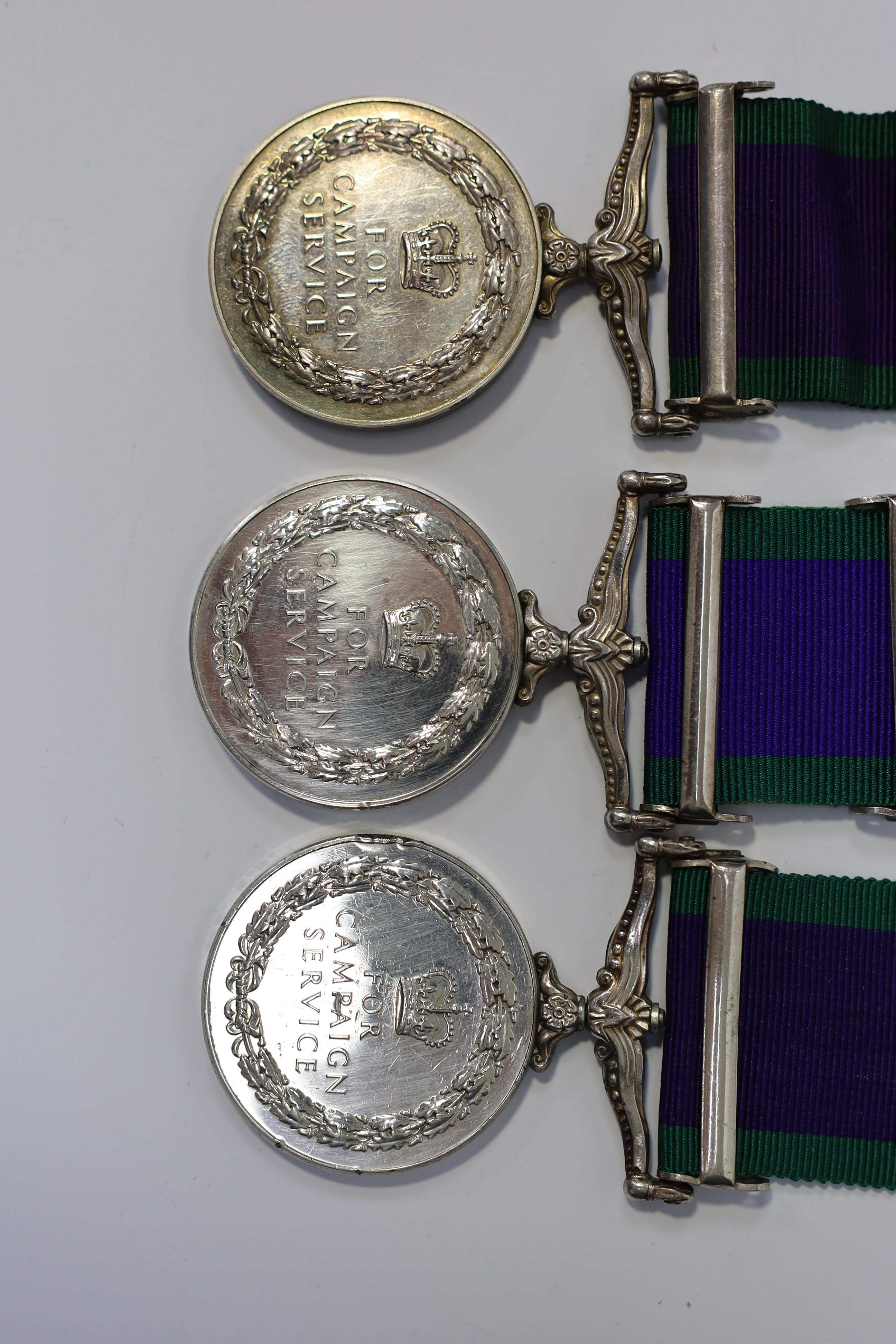 Three ERII Campaign Service Medals